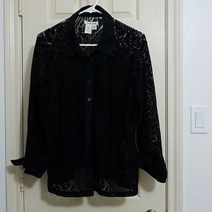 Coldwater Creek Black Lace Blouse